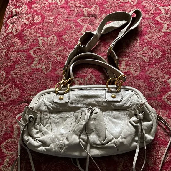 Miu Miu Gray Slouchy Shoulder Bag with Gold-Tone Accents - Picture 2 of 11